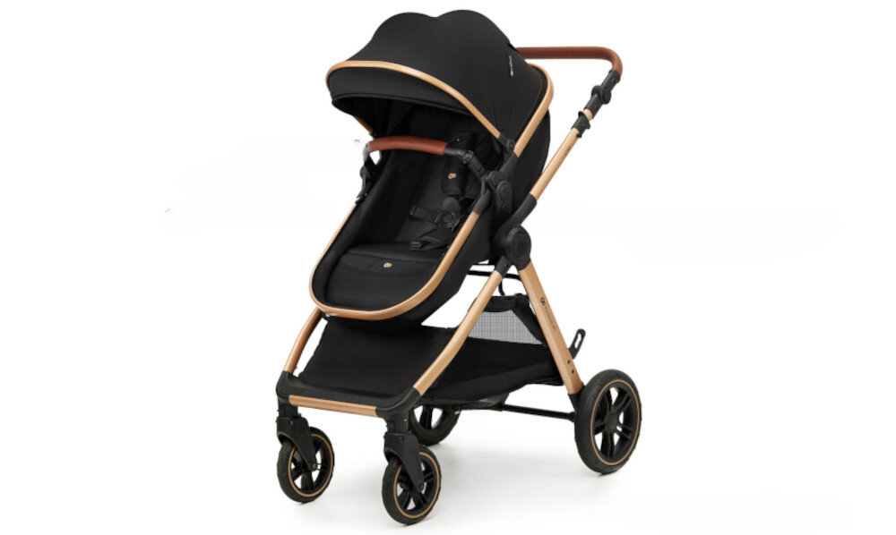 Wózek wielofunkcyjny KINDERKRAFT Esme 2w1 Czarny Bezpieczeństwo i akcesoria 5-punktowe, regulowane pasy z miękkimi ochraniaczami odchylana, wypinana z 2 stron barierka kosz o udźwigu do 3 kg