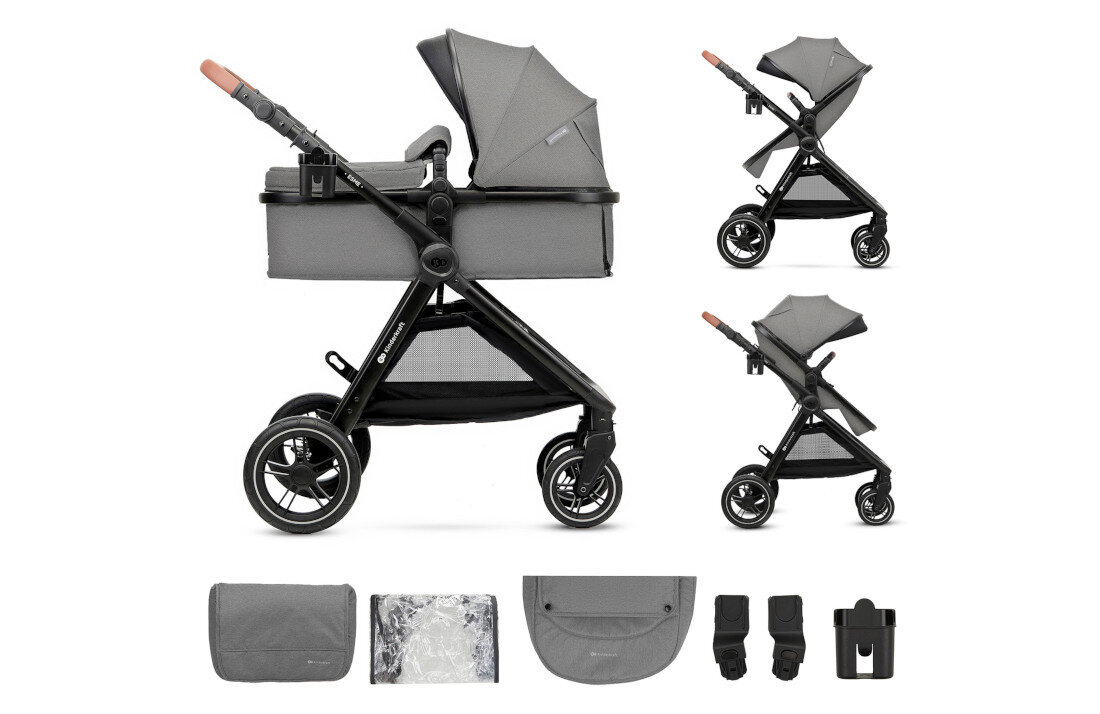 Wózek wielofunkcyjny KINDERKRAFT Esme 2w1 Szary zestaw akcesoria komplet wyposażenie
