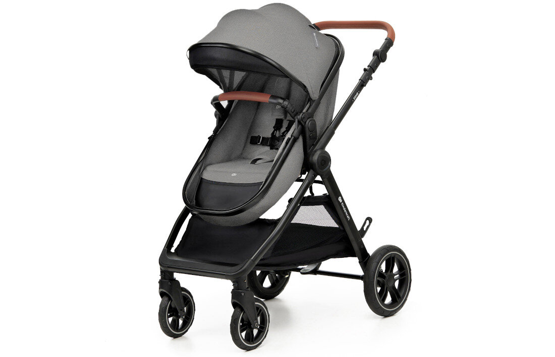 Wózek wielofunkcyjny KINDERKRAFT Esme Pro 3w1 Szary Praktyczne detale użytkowe Pojemny kosz pod siedziskiem transport zakupów i akcesoriów budka z okienkiem Pasy bezpieczeństwa i barierka