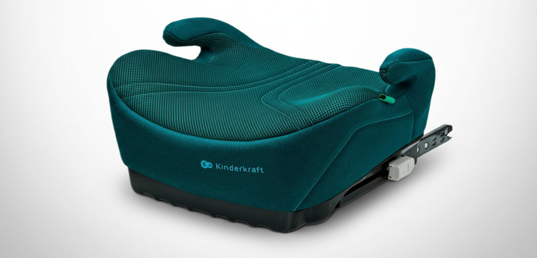 Podstawka samochodowa KINDERKRAFT I-Boost 2 Pro Zielony Bezpieczne podróże dziecka wygląd prezentacja wizualizacja design