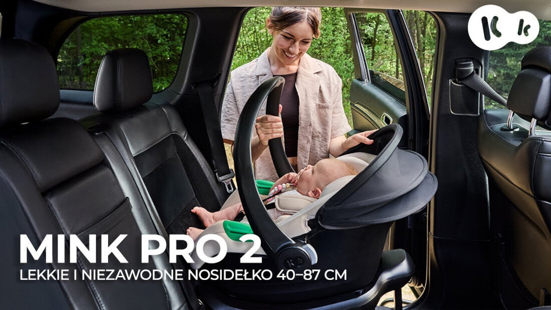 Fotelik samochodowy KINDERKRAFT Mink Pro 2 i-Size 40-87 cm (0-13 kg) Szary wygląd wizualizacja prezentacja design tło Bezpieczeństwo to podstawa