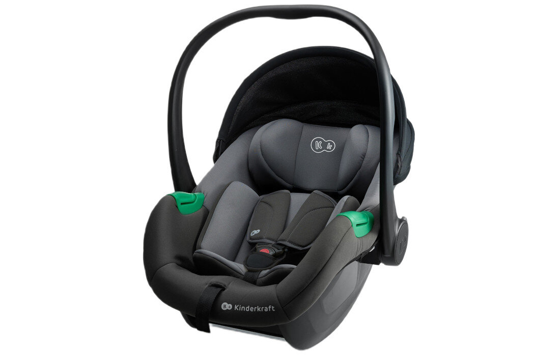 Fotelik samochodowy KINDERKRAFT Mink Pro 2 i-Size 40-87 cm (0-13 kg) Szary Wsparcie dla najmłodszych Wkładka ERGO PAD do 60 cm