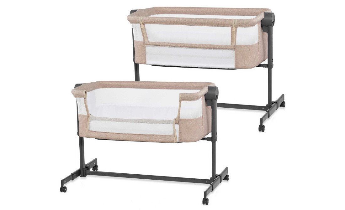 Łóżeczko dostawne KINDERKRAFT Neste Up 2 Beżowy Funkcja 2 w 1 wspiera sen dziecka i wygodę rodzica ułatwia karmienie, uspokajanie i buduje poczucie bezpieczeństwa