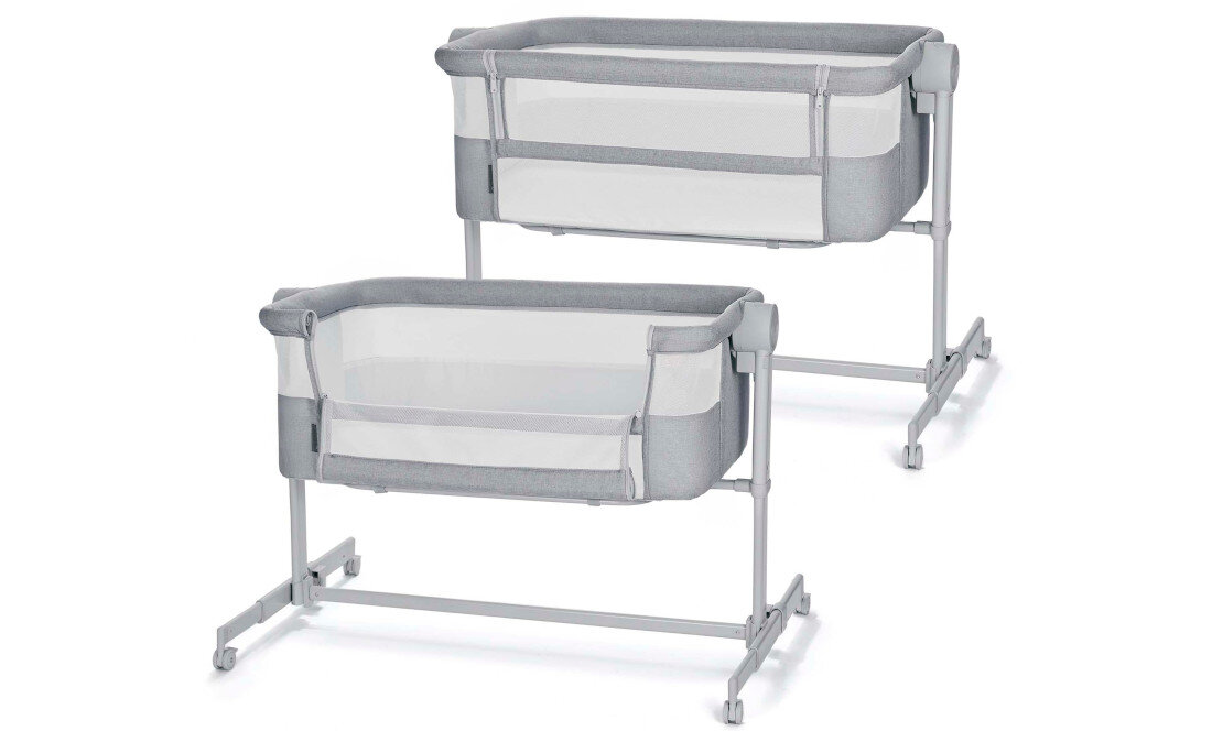 Łóżeczko dostawne KINDERKRAFT Neste Up 2 Jasnoszary Funkcja 2 w 1 wspiera sen dziecka i wygodę rodzica ułatwia karmienie, uspokajanie i buduje poczucie bezpieczeństwa
