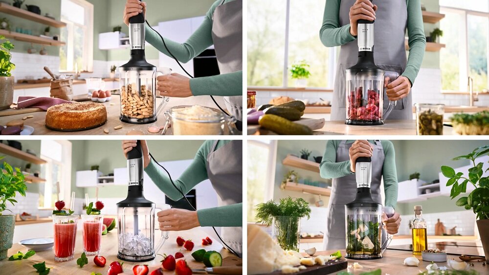 Blender ręczny BOSCH ErgoMaster MSM6M652  rozdrabniacz, łatwe przygotowanie składników, krótszy czas pracy