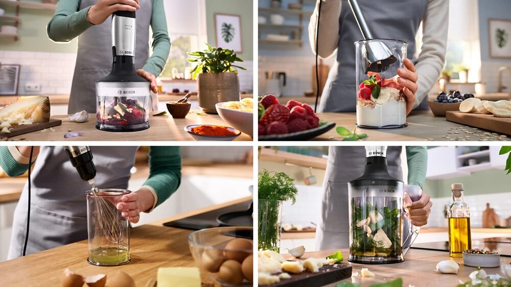 Blender ręczny BOSCH ErgoMaster MSM6M652  końcówka do ubijania, szybkie przygotowanie deserów, jednolota konsystencja