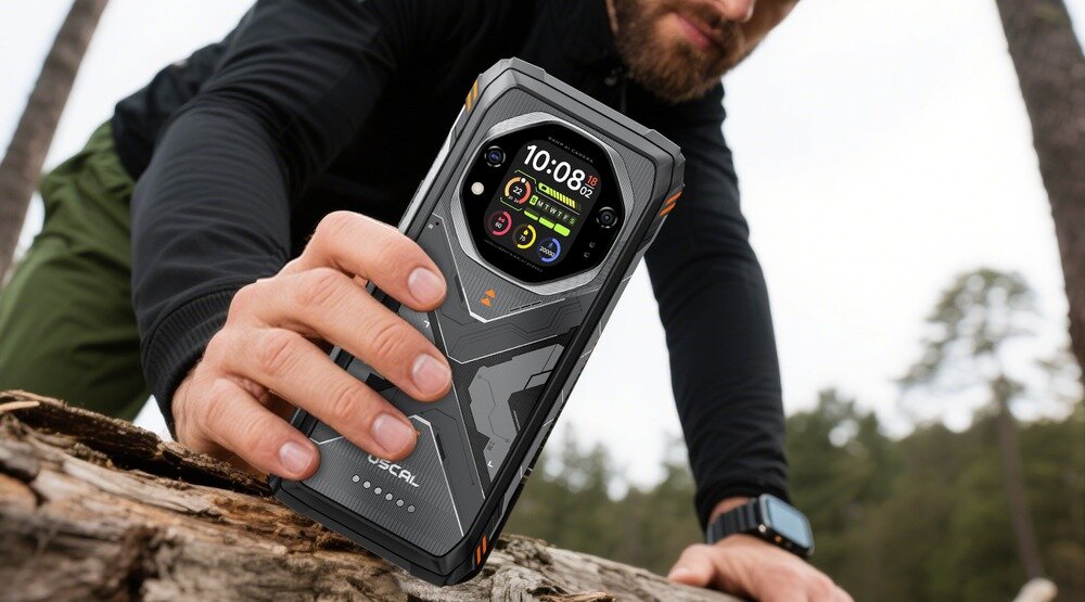 Smartfon OSCAL Tank 1 5G wyróżnia się industrialnym designem design projekt  