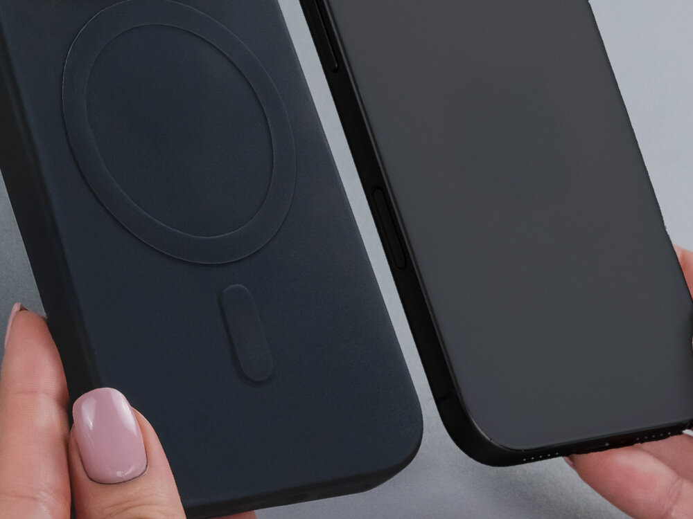 Etui XLINE MagSystem Matt Guardx do Apple iPhone 17 Pro Czarny widok na przód i tył etui wyraźnie widoczny elementy magsafe