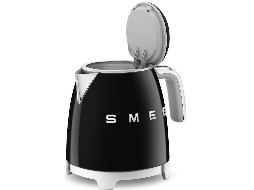 Czajnik SMEG KLF05BLEU Czarny retro design inspirowany latami 50-tymi estetyka vintage elegancki kolor błyszczące wykończenie elegancja unikalny wygląd praktyczny dekoracyjny element