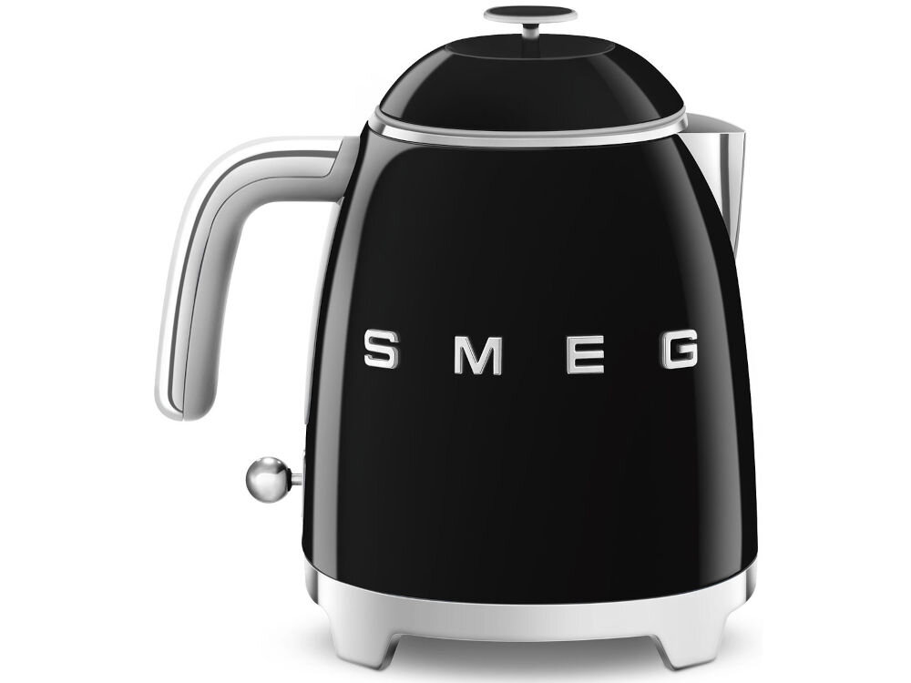 Czajnik SMEG KLF05BLEU Czarny do mniejszych kuchni niewielki rozmiar pełna funkcjonalność przewód zasilajacy 1m wygodne ustawienie urządzenia zwiększony komfort użytkowania