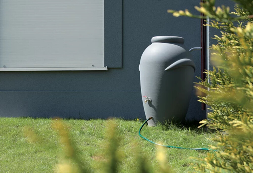 Zbiornik na deszczówkę PROSPERPLAST Aquacan ICAN360-S433 360L Antracytowy pojemnosc 360 litrow do podlewania roslin mycia samochodu prac domowych oszczednosc wody pitnej
