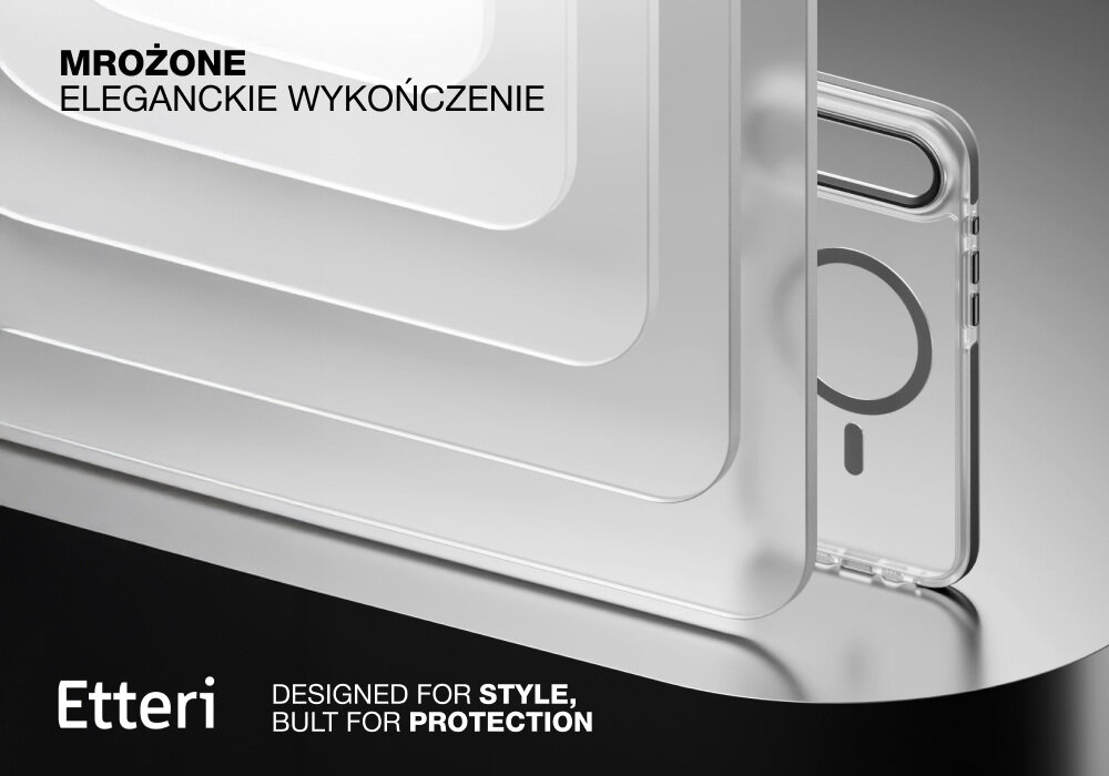 Etui ETTERI Icy Mag do iPhone Air Czarno-przezroczysty wygląd design prezentacja wizualizacja Zadbaj o swój telefon!