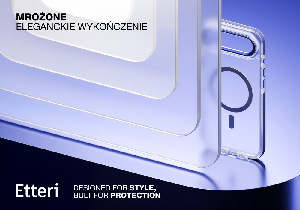 Etui ETTERI Icy Mag do iPhone Air Niebiesko-przezroczysty wygląd design prezentacja wizualizacja Zadbaj o swój telefon!