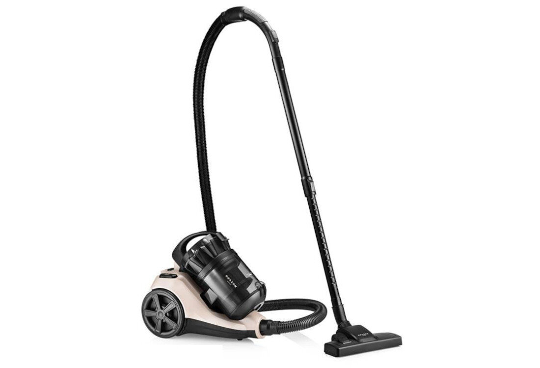 Odkurzacz MOZANO Max Cyclonic 4000 Beżowy bezpieczeństwo pracy lekka konstrukcja przenoszenie Termostat chroni silni gumowane kółka zabezpieczają podłogęk Zmywalne filtry wielokrotnego użytku Opróżnianie pojemnika  przyciski nożne obsługa