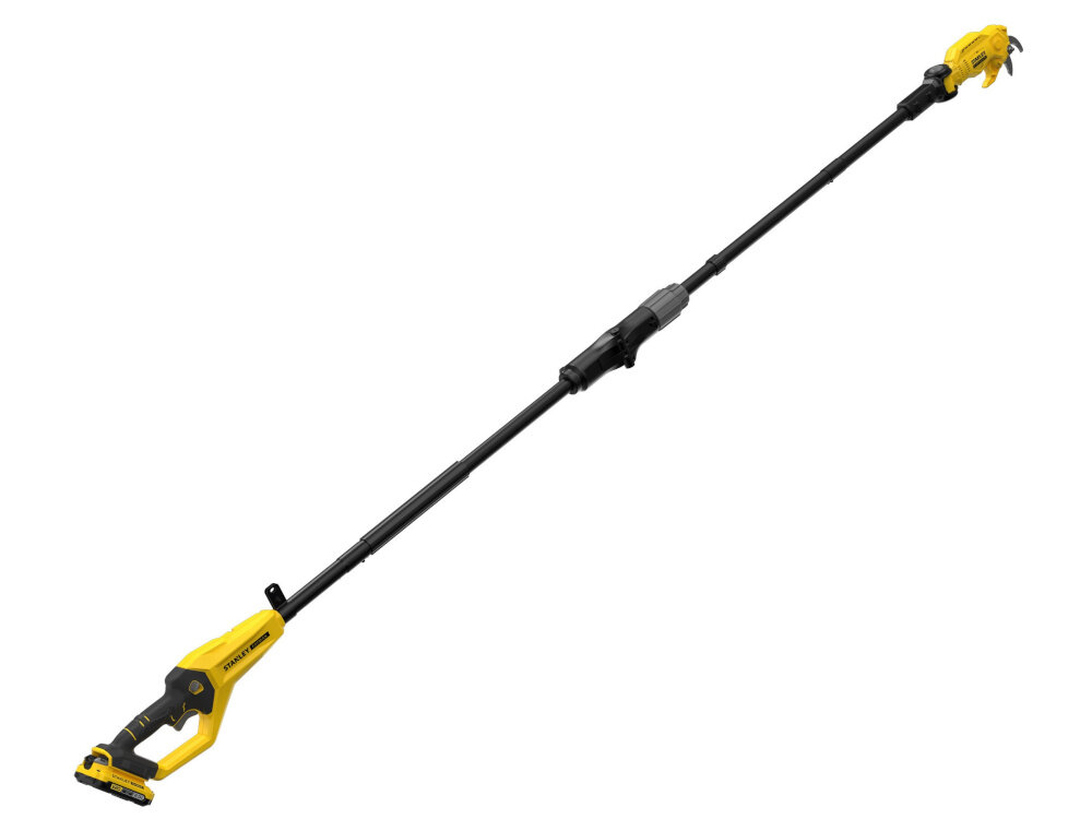Sekator do gałęzi akumulatorowy STANLEY FatMax SFMCPP632D1-QW sekator na białym tle ogród długość ostrza 99,8 mm dopasowana konstrukcja precyzyjne cięcie przy zachowaniu kontroli lepsze wyczucie pracy i większa dokładność praca prostsza szybsza i bardziej komfortowa
