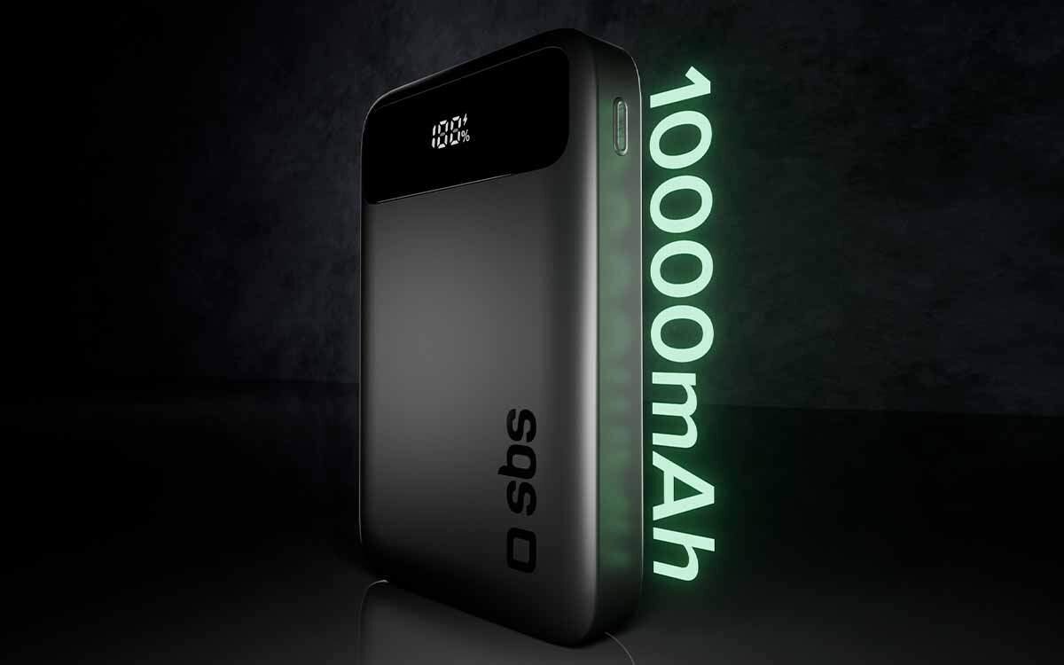 Powerbank SBS TEBBCT10000LCDK 10000 mAh Kompaktowy powerbank o pojemności 10 000 mAh z baterią o dużej gęstości