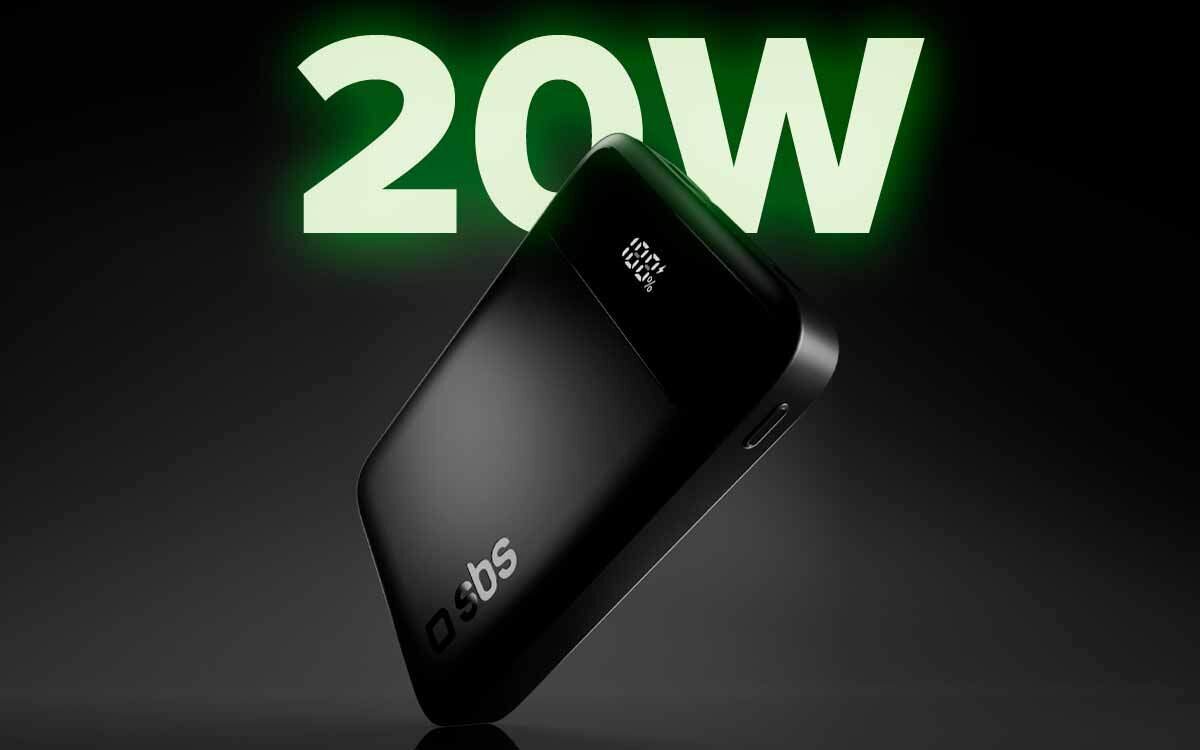 Powerbank SBS TEBBCT10000LCDK 10000 mAh USB-C 20 W PD zapewnia szybkie i inteligentne ładowanie