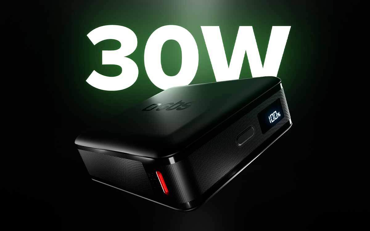 Powerbank SBS High-Density 10000 mAh Szybkie ładowanie PD o mocy 30 W umożliwia szybkie ładowanie w podróży