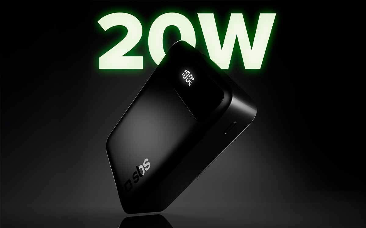 Powerbank SBS TEBBCT20000PDLCDK 20000 mAh Szybkie ładowanie przez porty USB-C 20 W i USB-A 22,5 W