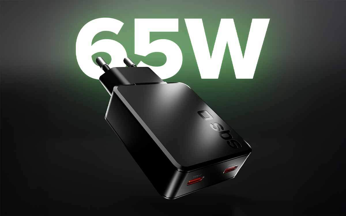 Ładowarka ścienna USB-C o mocy 65 W do ultraszybkiego ładowania laptopów i telefonów