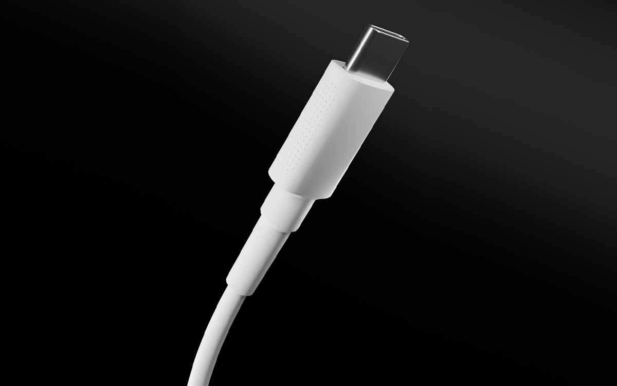 Ładowarka zawiera wbudowany 1 m kabel USB-C dla wygody użytkowania.