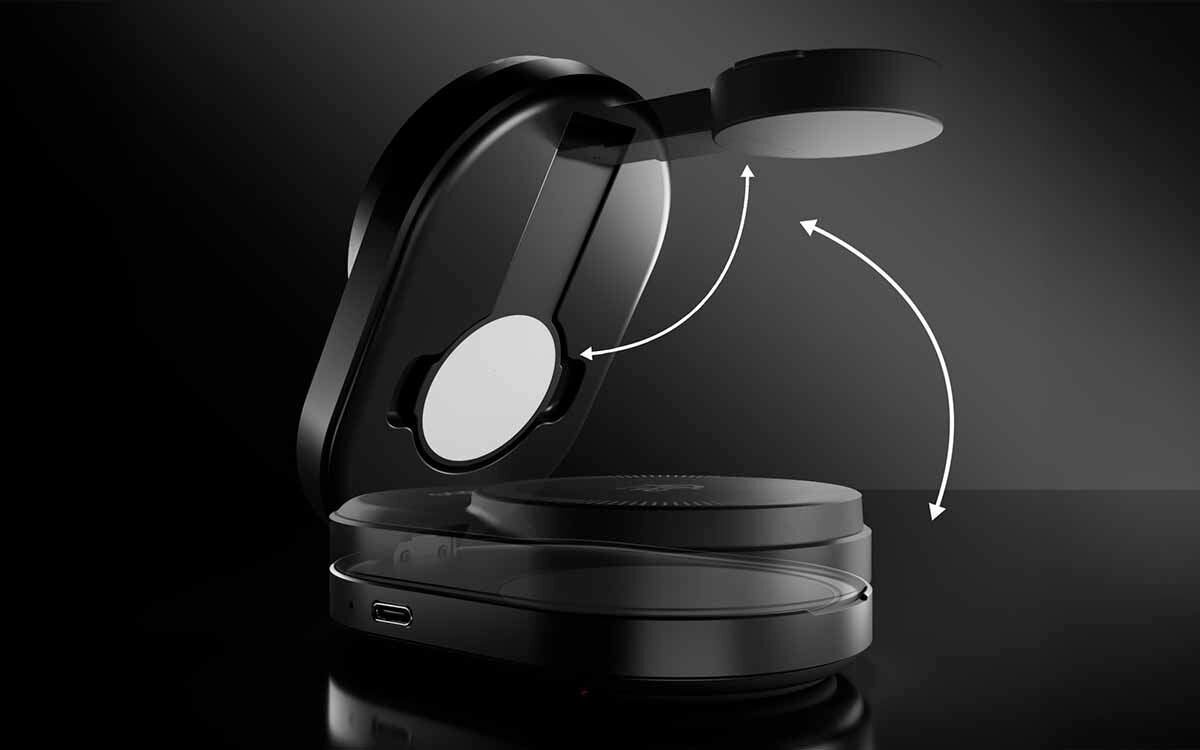 Składana konstrukcja sprawia, że ​​ładowarka 3 w 1 jest kompaktowa i przenośna, dzięki czemu sprawdzi się w każdej sytuacji.