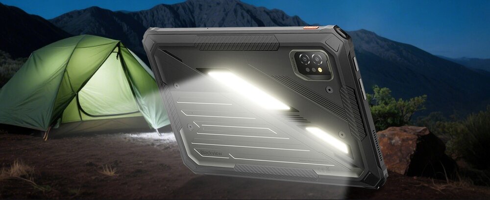 Tablet BLACKVIEW Active 7 czytnik linii papilarnych odblokowanie ekranu poprzez rozpoznawanie twarzy tryby SOS i błyskowy  