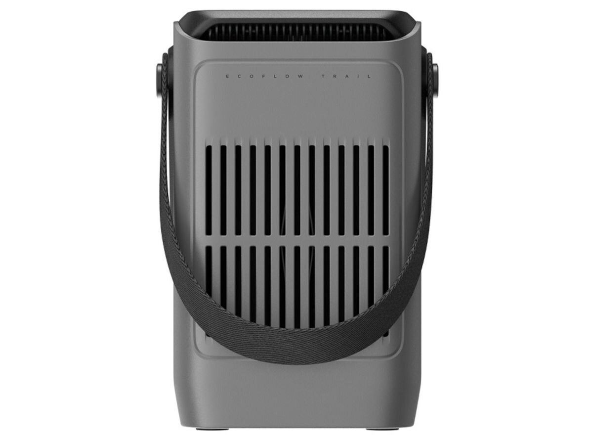 Stacja zasilania ECOFLOW Trail 300 DC, LFP, ekologia, DC, mobilna, Szary, kompaktowy EcoFlow River 2 Pro z uchwytem i wyświetlaczem 99% naładowania, portami ładowania i gniazdem DC.