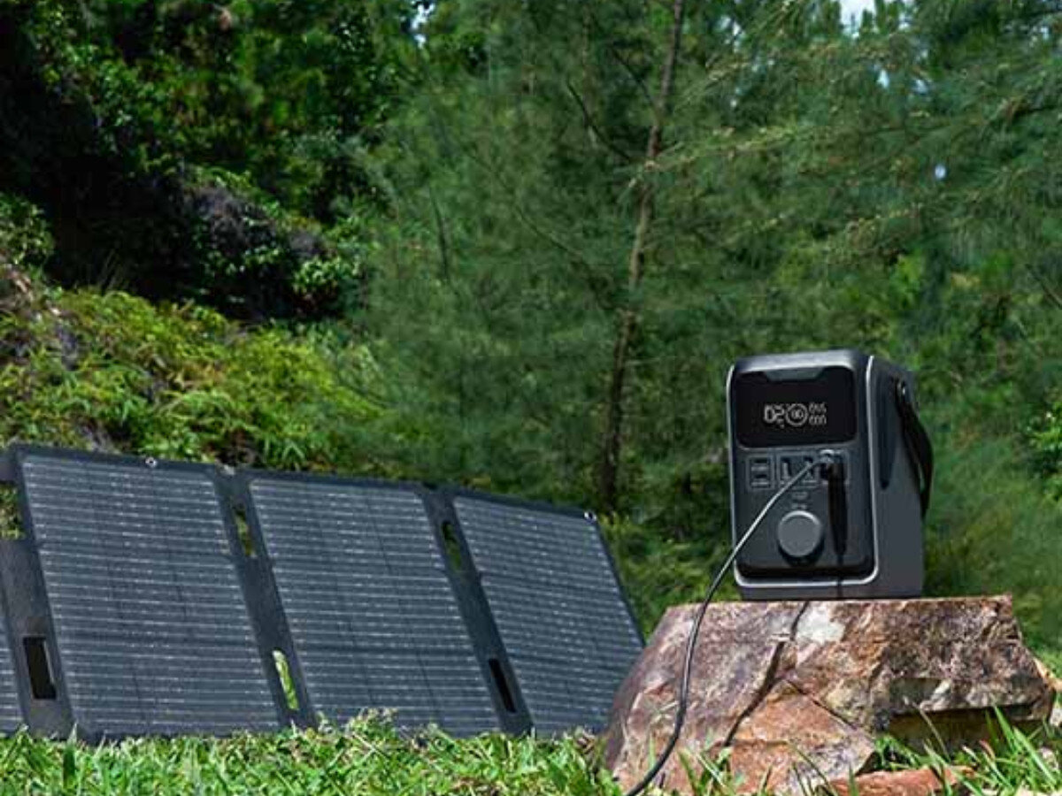 Stacja zasilania ECOFLOW Trail 300 DC, szybkie, 70min, solarne, ekologiczne, EcoFlow River 2 Pro z uchwytem i wyświetlaczem pokazującym QC (szybkie ładowanie), portami USB-A/C, car i AC – kompaktowa moc 800W.