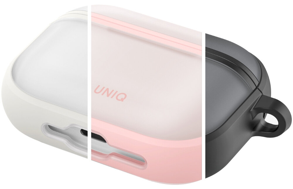 Etui na słuchawki UNIQ Veren do Apple AirPods Pro 3 Dymny wygląd design prezentacja wizualizacja Matowa elegancja