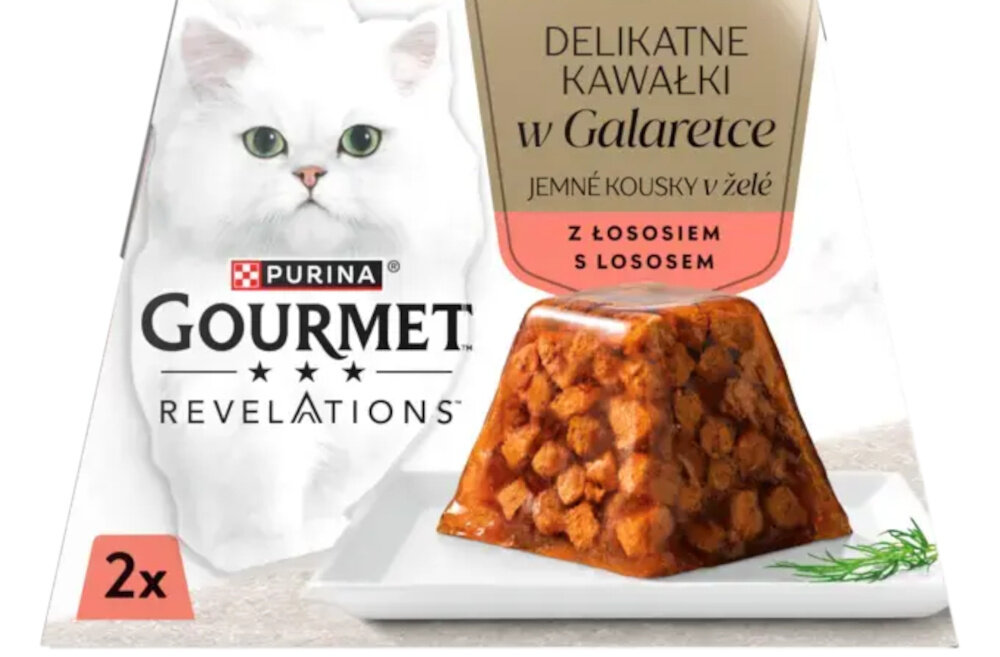 Karma dla kota Revelations Łosoś w galaretce (2 x 57 g) ryby i produkty rybne (łosoś 4%)
