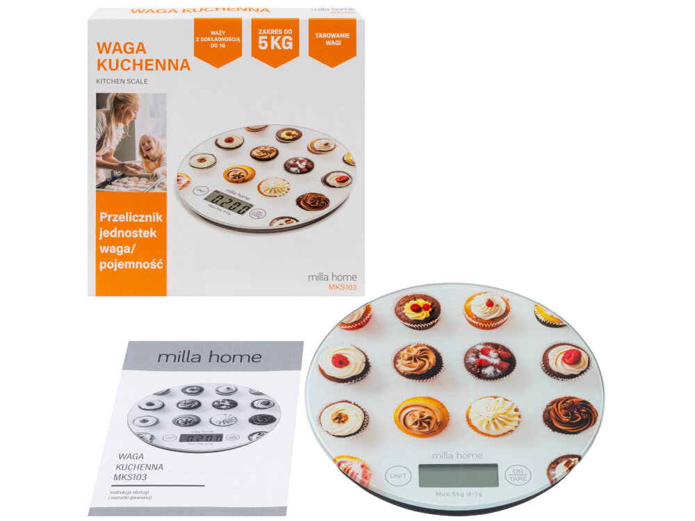 Waga kuchenna MILLA HOME MKS103 zestaw na białym tle