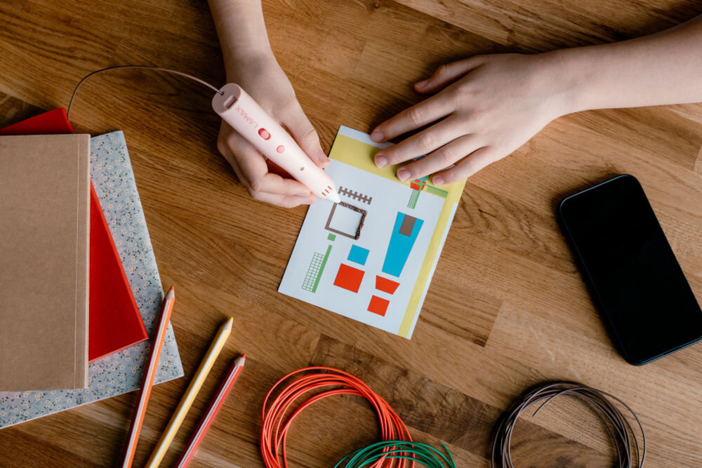 Długopis 3D LAMAX ArtKid1 3D Blue dwa poziomy prędkości i temperatury Robo Set