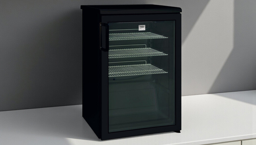 WITRYNA CHŁODNICZA BEKO PROFESSIONAL ADN 140B BP front bok zamknięta półki druciane