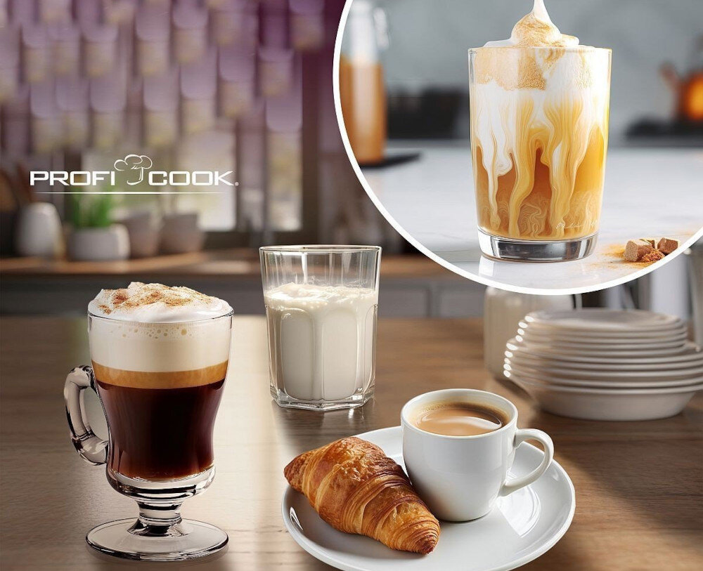 Spieniacz PROFI COOK PC- MS 1032 Ciepłe i zimne napoje dopasowanie Zimna pianka  w kawie mrożonej lub koktajlach różnorodność domowych napojów