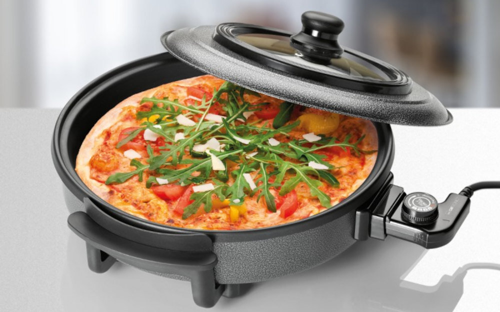 Patelnia elektryczna CLATRONIC PP 3402 potrawy rozmrażanie duszenie grillowanie pieczenie gotowanie smażenie powierzchnia głębokość powłoka