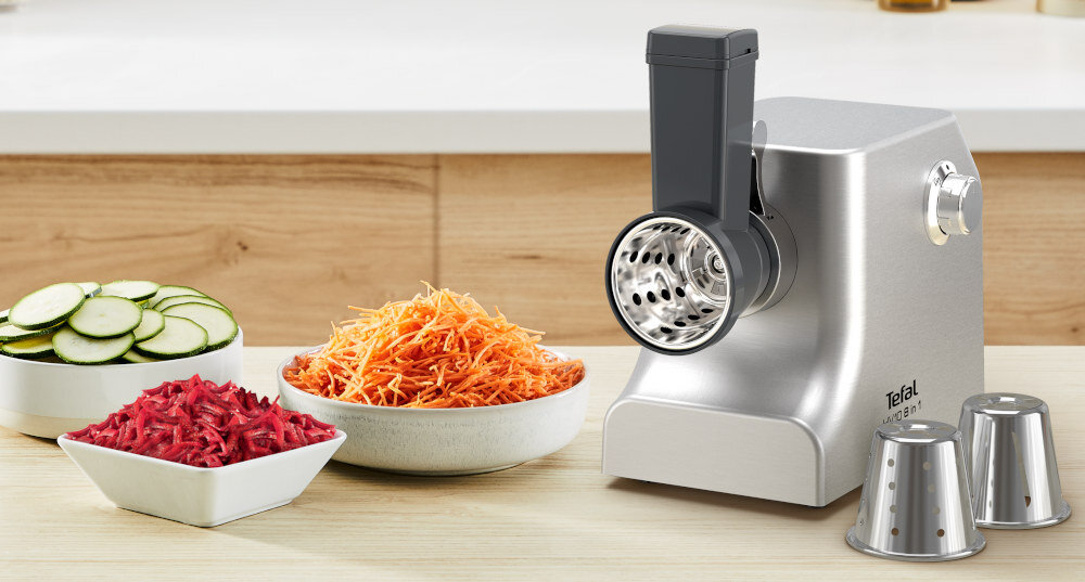 Maszynka do mięsa TEFAL NE858D38 z wkładami do szatkownicy posiekane warzywa