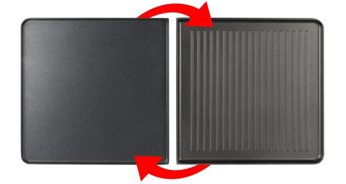 Grill elektryczny CLATRONIC RG 3518 podwojny system podgrzewania male patelenie metalowa plyta kamienna plyta system odprowadzania tluszczu