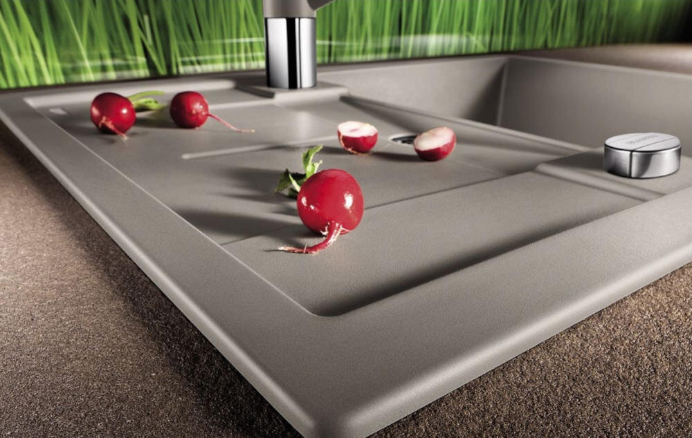 BLANCO funkcjonalność komora miejsce wkład gromadzenie odpadki segregacja odpływ komfort użytkowanie odporność uderzenia wysokie temperatury zarysowania wkład pokrywka ociekacz