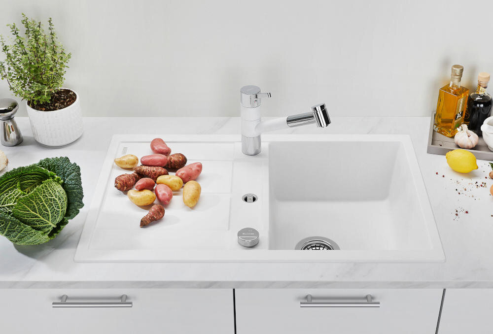 BLANCO zlewozmywak wbudowany montaż blat kuchenny otwór silgranit granit łatwe czyszczenie kamień