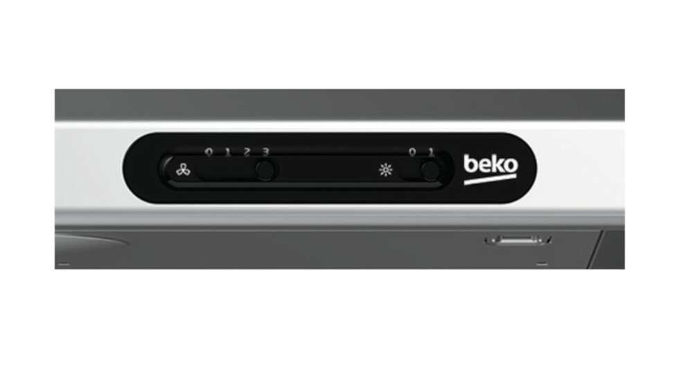 Okap BEKO CFB5310X poziomy pracy obsługa sterowanie suwakowe