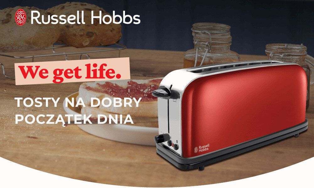 Toster RUSSELL HOBBS 21391-56 Colours Red design tło wizualizacja Do Twojej kuchni