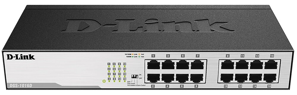 Switch D-LINK DGS-1016D - Szybkie i uniwersalne porty Gigabit Ethernet Fast Ethernet