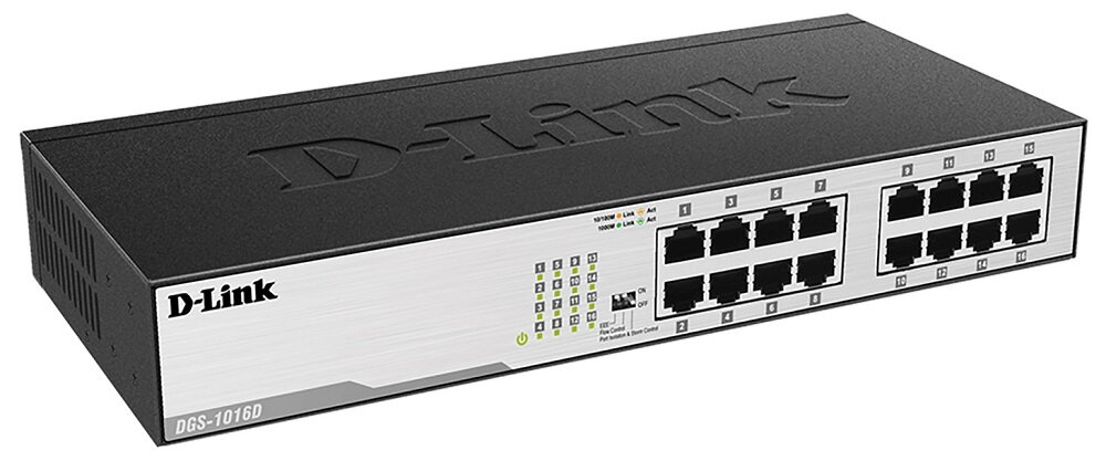 Switch D-LINK DGS-1016D - Wysoka jakość znakomita obsługa połączeń Funkcja Flow Control Quality of Service