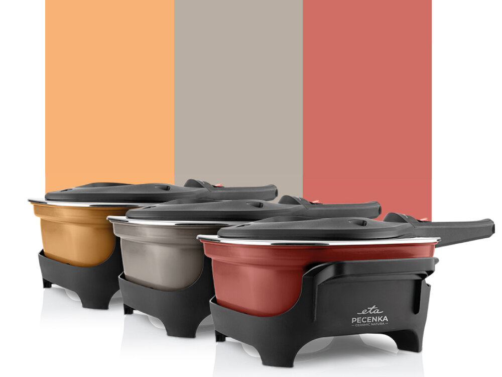 Prodiż ETA Pecenka Ceramic Natura 013390051 Szary wbudowana grzałka w pokrywę, szybkie nagrzewanie, mniejsze zużycie energii, łatwy demontaż i czyszczenie