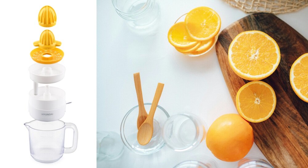 Wyciskarka do cytrusów HYUNDAI CP100 szybkie wyciskanie soku, mechanizm wyciskania, w kilka chwil