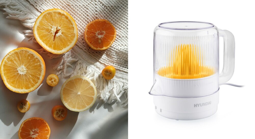 Wyciskarka do cytrusów HYUNDAI CP100 wsparcie odpornosci, dobre samopoczucie, bezpieczne w kontakcie z żywnością