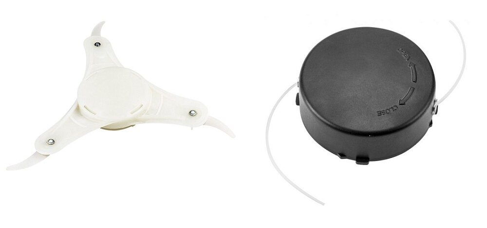 Podkaszarka elektryczna VERTO 52G548 elementy tnące żyłka 1,4 mm szerokość robocza 300 mm nóż trójzębny 320 mm szerokości roboczej