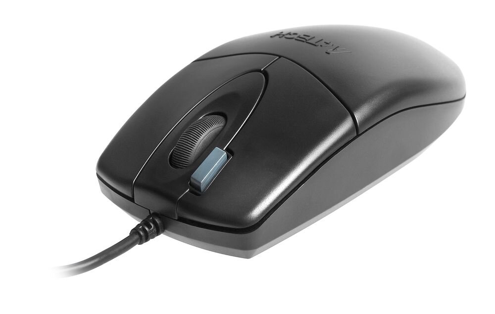 Zestaw A4TECH KM-72620D mysz OP-620DS sensor o rozdzielczości 1000 DPI Dodatkowy przycisk szybkie otwieranie folderów uruchamianie programów Symetryczna konstrukcja prawo-, jak i leworęcznych średnich i większych dłoni częstotliwości raportowania 125 Hz - mysz na białym tle