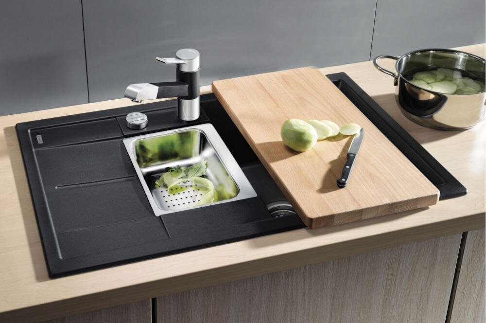 BLANCO zlewozmywak wbudowany montaż blat kuchenny otwór silgranit granit łatwe czyszczenie kamień